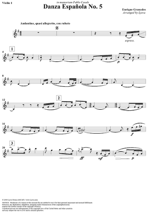 Danza Española No. 5 - Violin 1