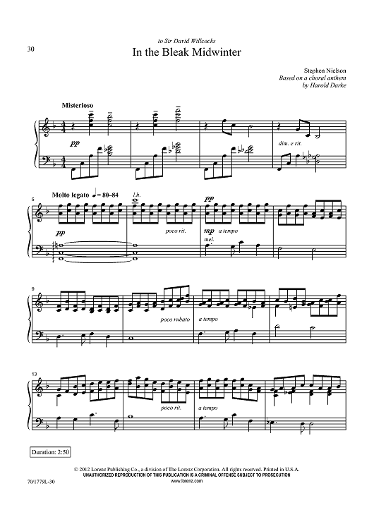 In the Bleak Midwinter