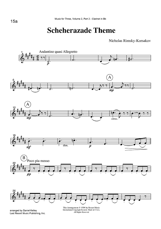 Scheherazade Theme - Part 2 Clarinet in Bb