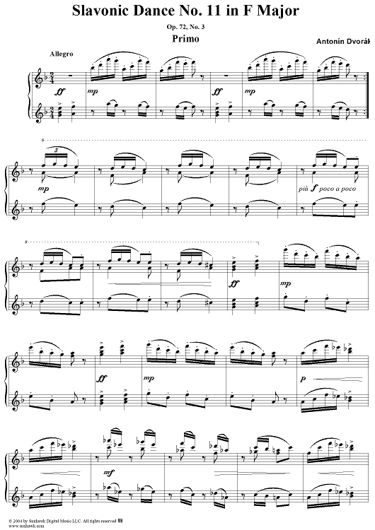 Slavonic Dance No. 11 in F Major, Op. 72, No. 3