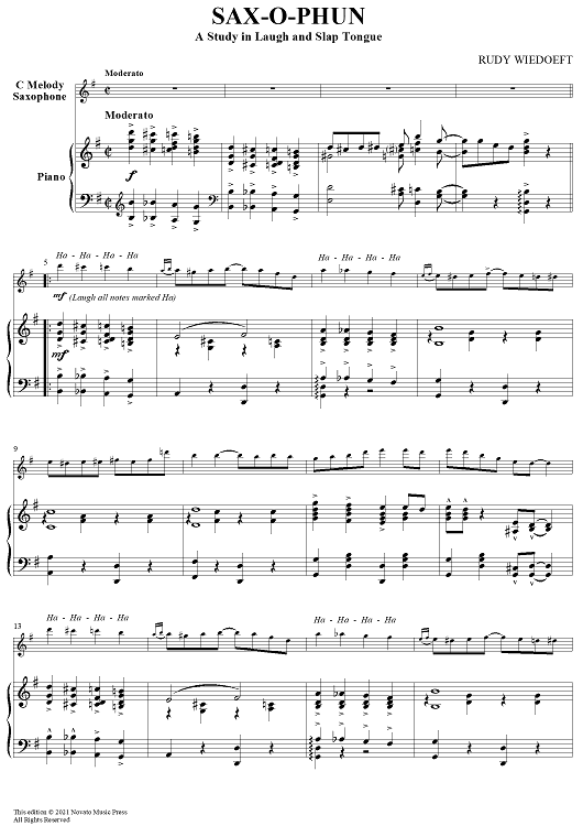 Sax-O-Phun - Piano Score (for C Melody Sax)