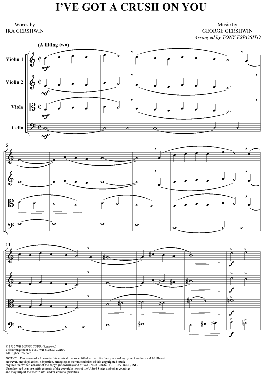 I've Got a Crush on You - Score