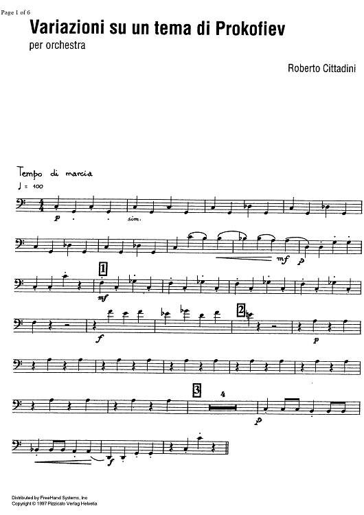 Variazioni su un tema di Prokofiev - Bassoon 1