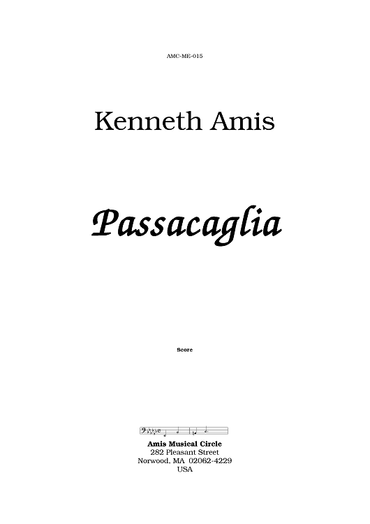 Passacaglia - Introductory Notes
