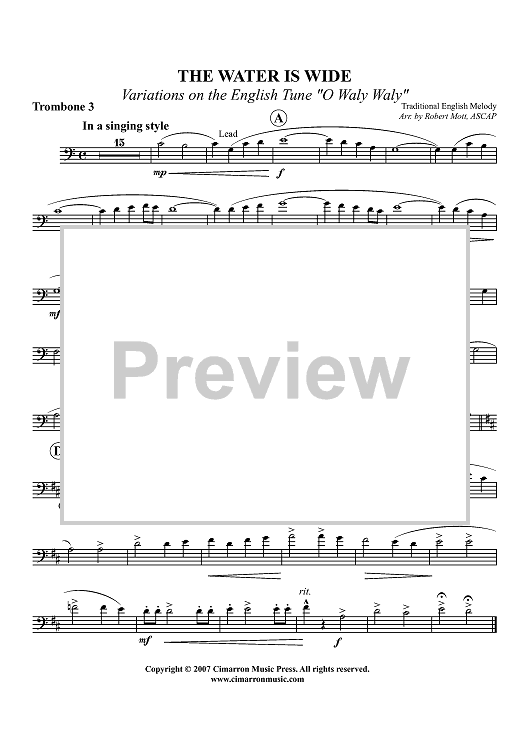 The Water is Wide - Trombone 3