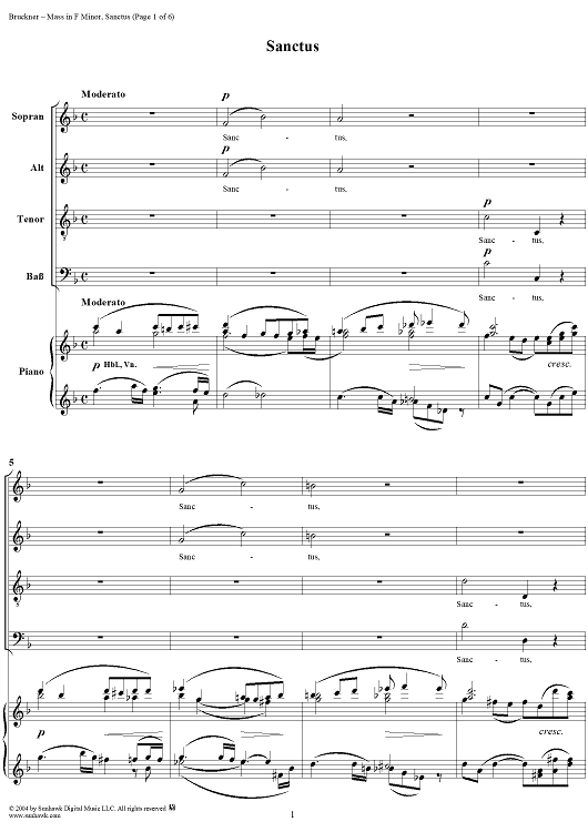 Mass in F Minor: Sanctus