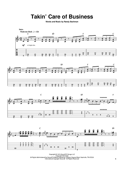 Takin' Care Of Business