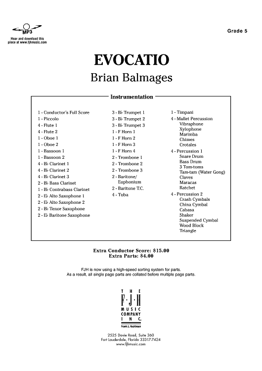 Evocatio - Score Cover