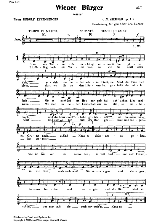 Wiener Bürger Op.419 - Alto