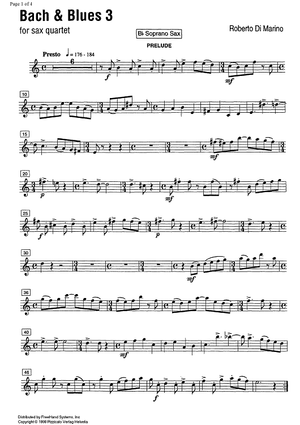 Bach and  Blues  3 - B-flat Soprano Saxophone