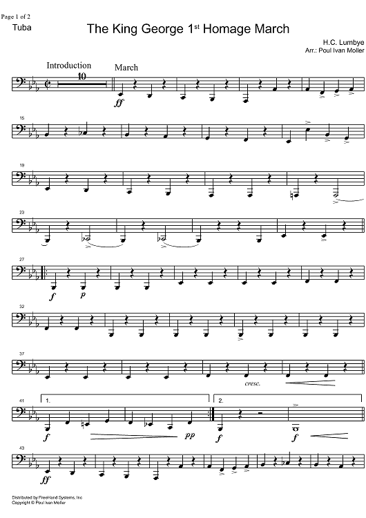King George 1st Homage March - Tuba