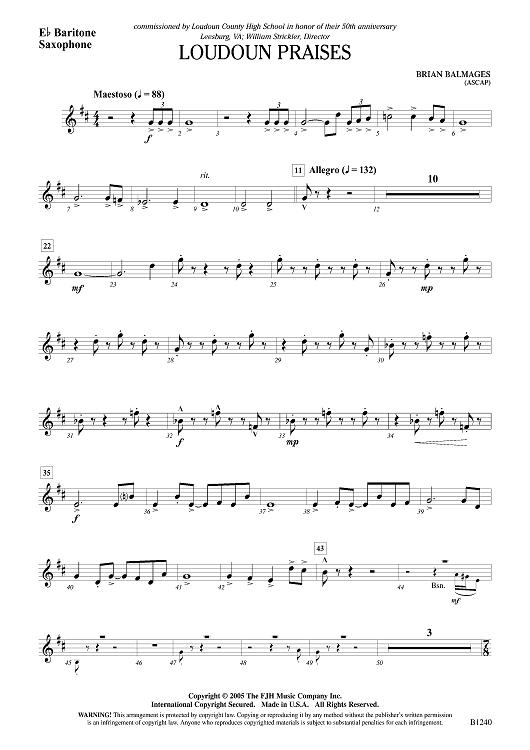 Loudoun Praises - Eb Baritone Sax