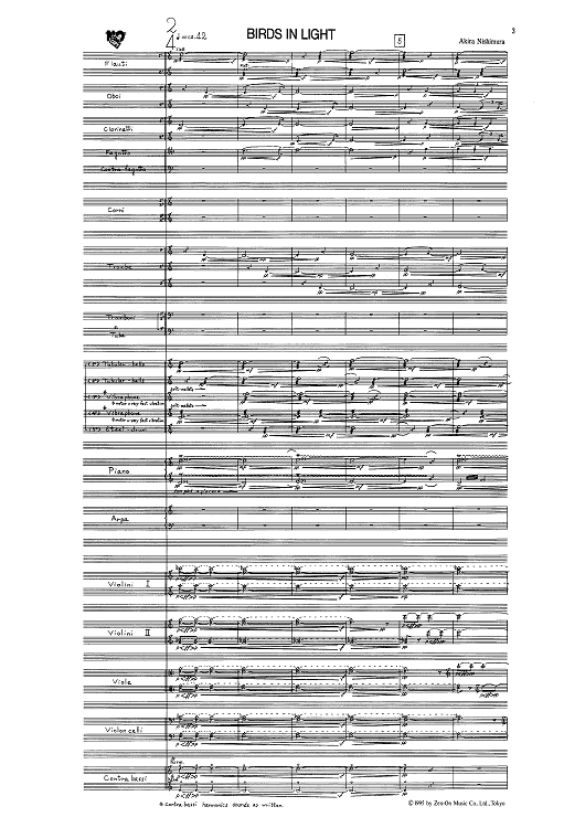 Birds In Light - Full Score