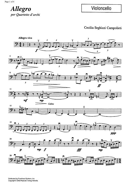 Allegro cello online