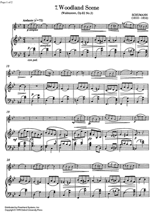 Woodland Scene (Waldeszenen Op.82 No. 3) - Score
