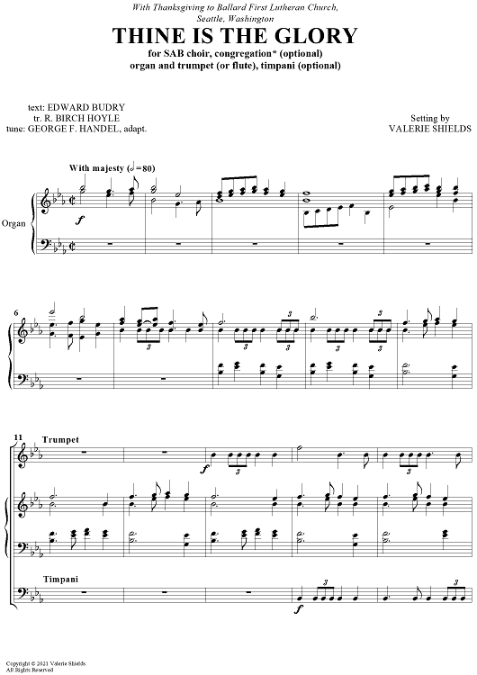 Thine Is The Glory - Vocal Score