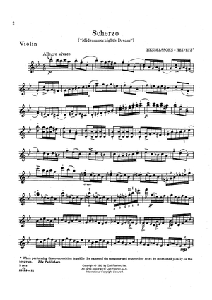 Scherzo - from Midsummer Night's Dream, Op. 61