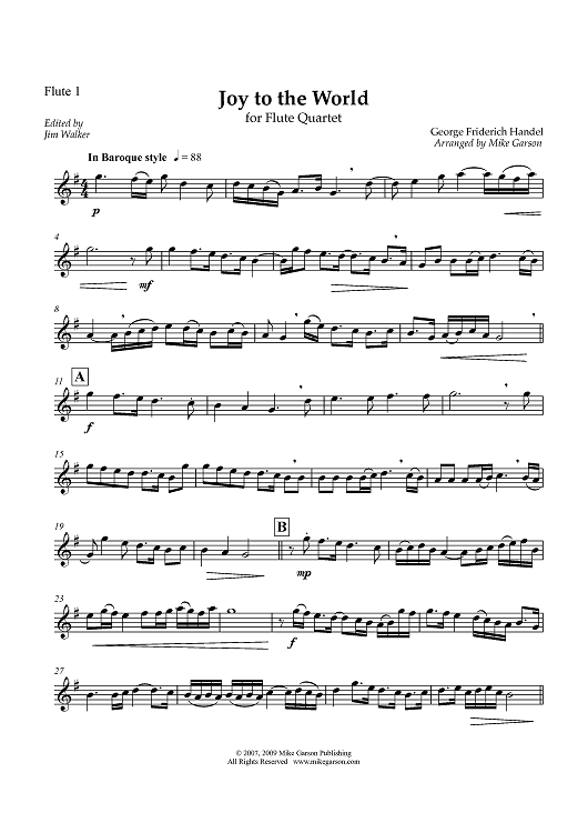 Joy to the World - Flute 1