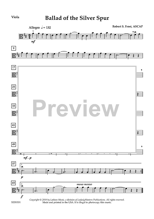 Ballad of the Silver Spur - Viola