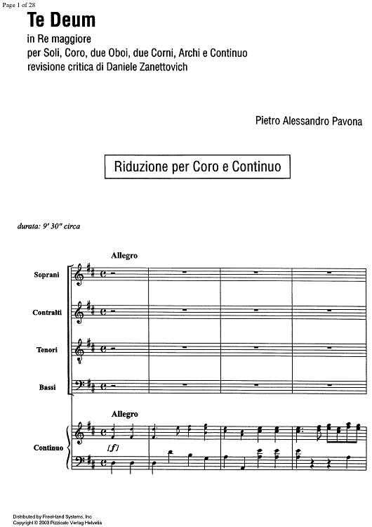 Te Deum - Piano Score