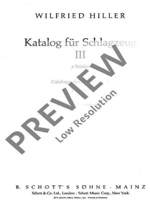 Katalog III - Performance Score