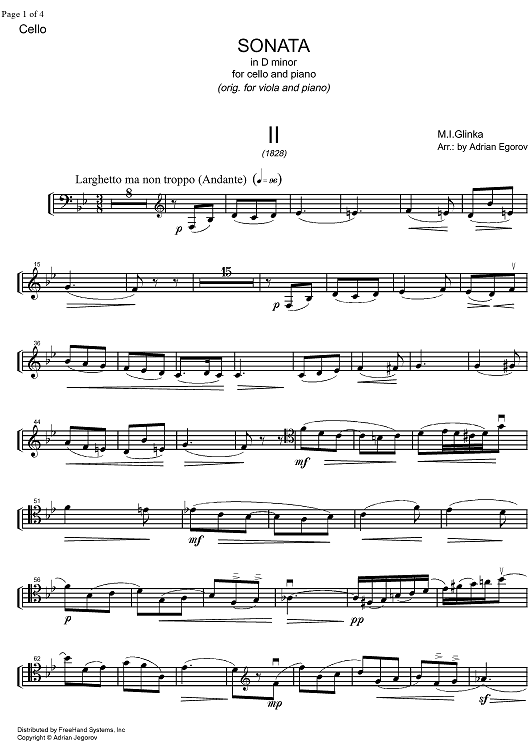 Sonata in D minor - Cello