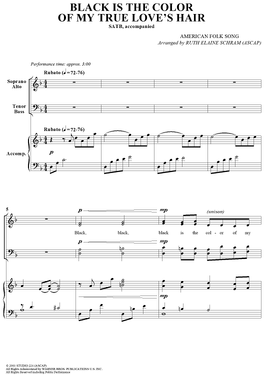 Black is the Color of My True Love's Hair