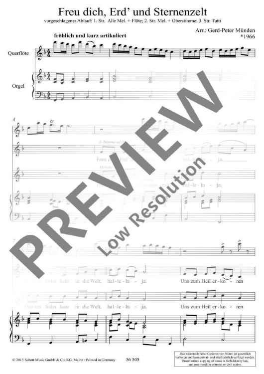 Freu dich, Erd’ und Sternenzelt in F major