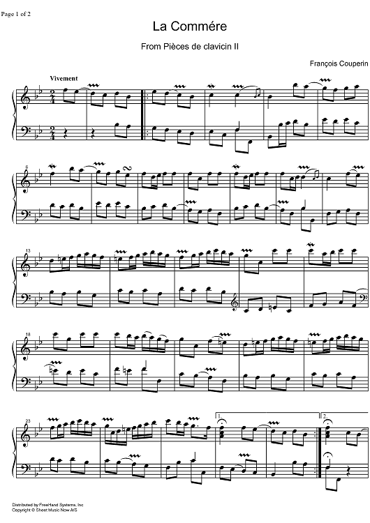 Piéces de clavecin  6th ordre, La commére