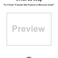 Orsus au coup, No. 6 from "Canzoni Alla Francese et Ricercari Ariosi"