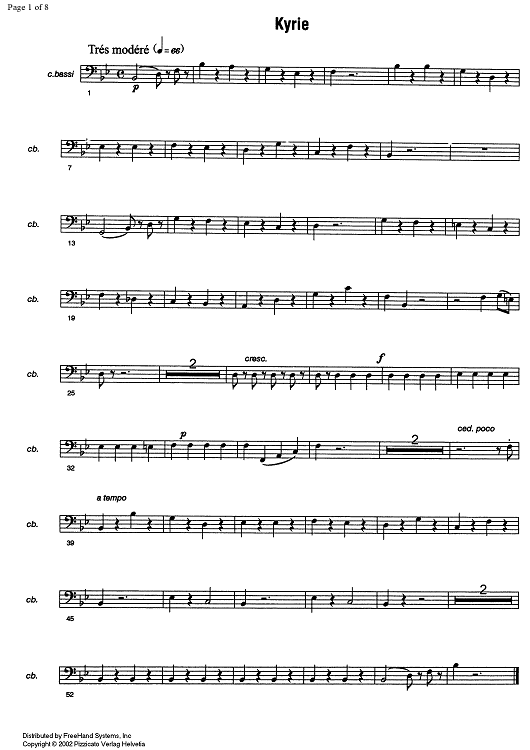 Messe solennele breve - Double Bass