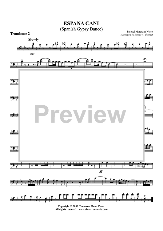 Espana Cani (Spanish Gypsy Dance) - Trombone 2