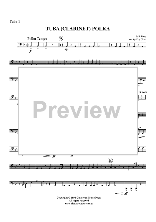 Tuba (Clarinet) Polka - Tuba 1