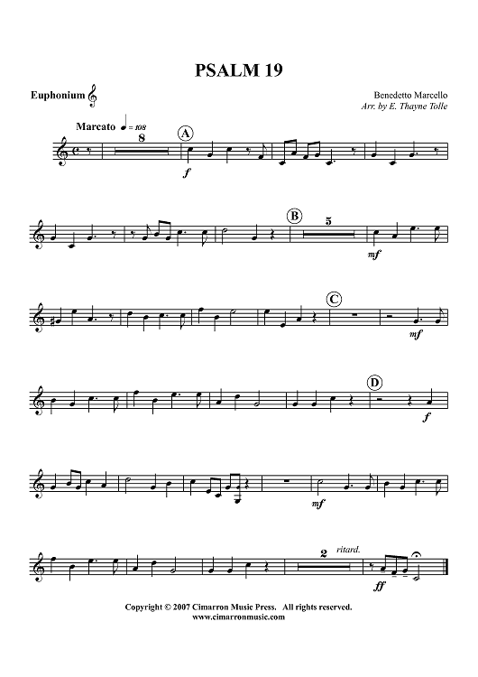 Psalm 19 - Euphonium BC/TC