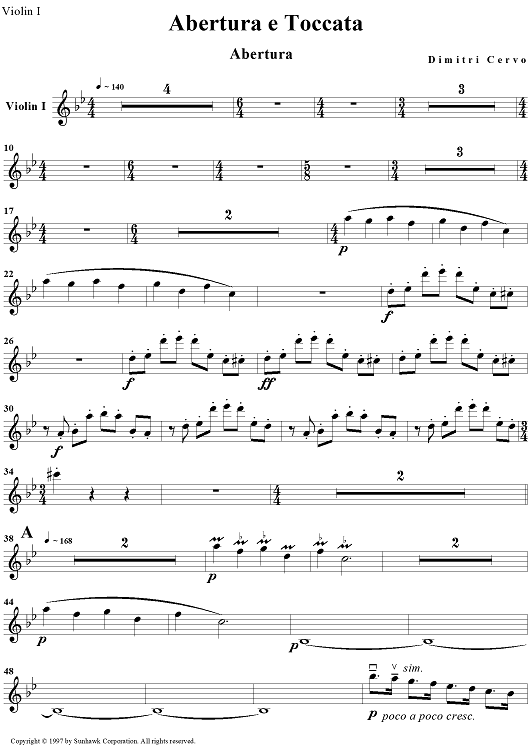 Abertura e Toccata - Violin 1