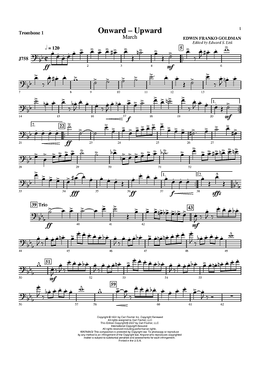 Onward - Upward - Trombone 1