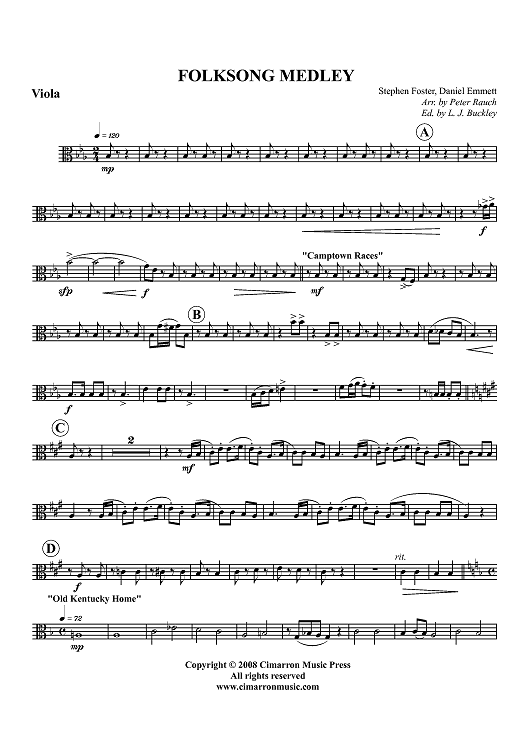 Folksong Medley - Viola