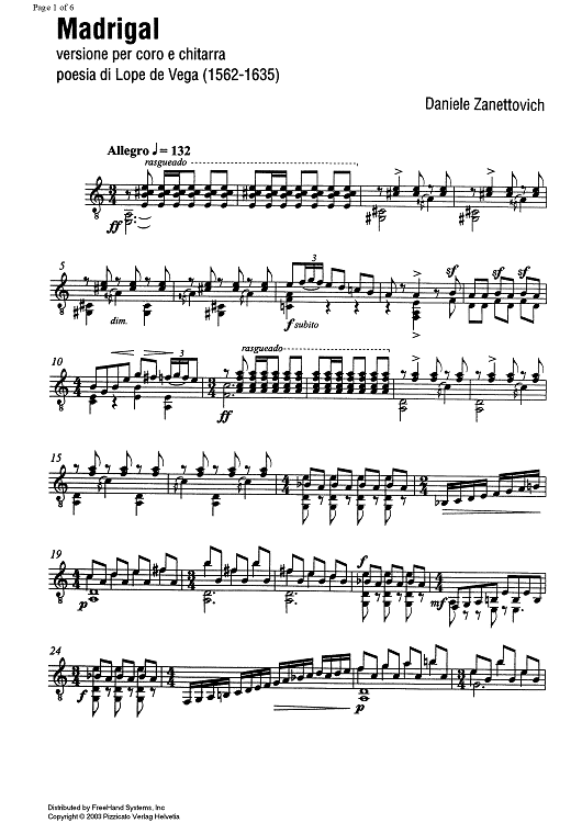 Madrigal - Guitar