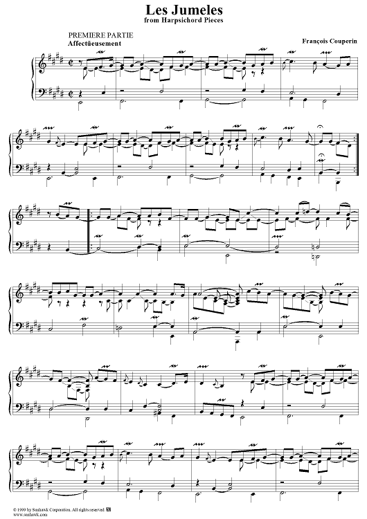 Harpsichord Pieces, Book 2, Suite 12, No.1:  Les Juméles