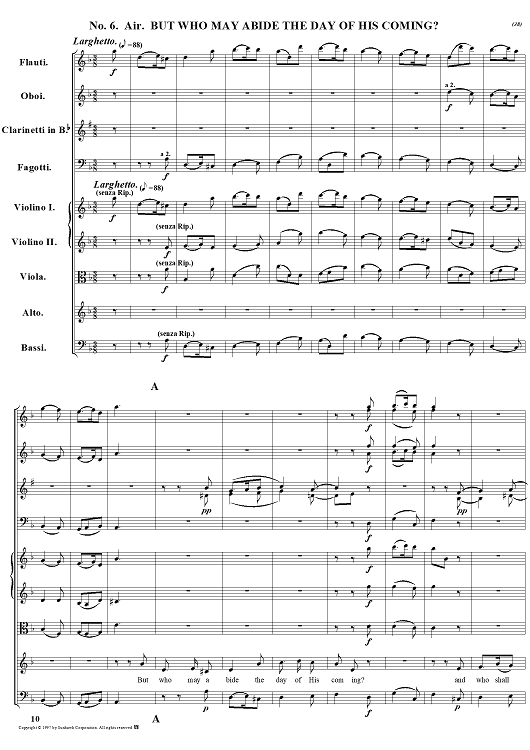 Messiah, no. 6: But who may abide the day of His coming - Full Score