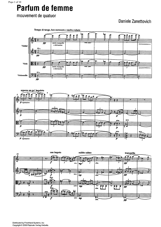 Parfum de femme - Score