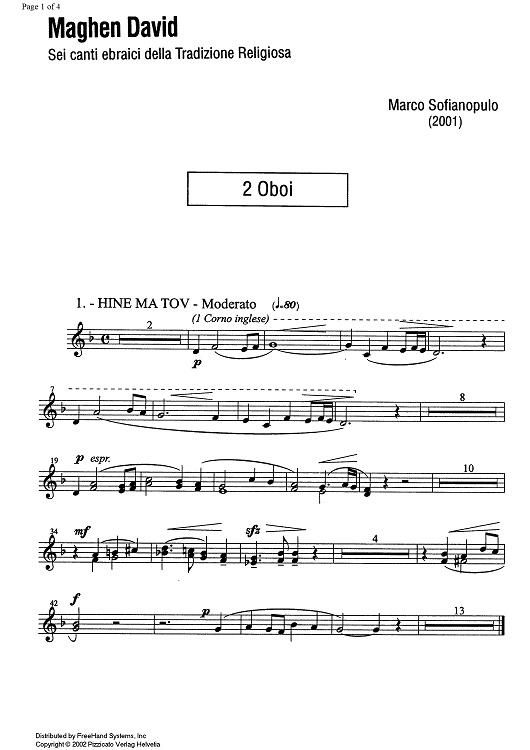 Maghen David - Oboes 1 & 2