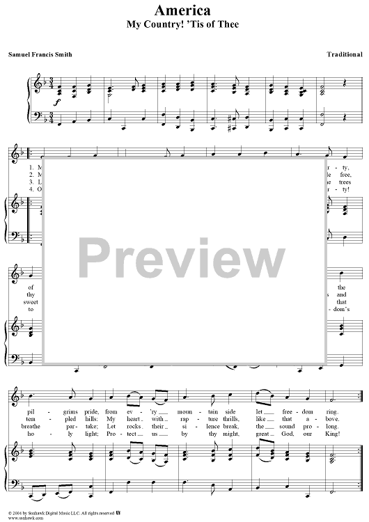 America (My Country! 'Tis of Thee)