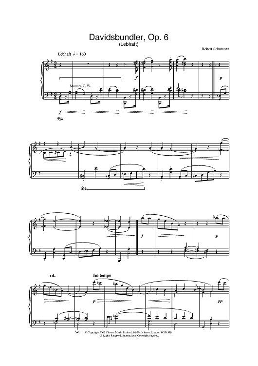 Davidsbundler, Op. 6 (Lebhaft)