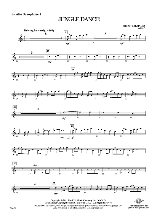 Jungle Dance - Eb Alto Sax 1