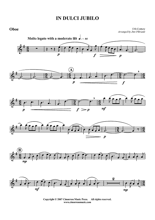 In Dulci Jubilo - Oboe