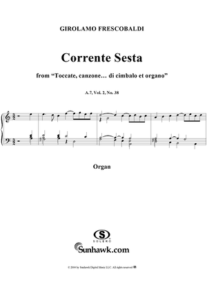 Corrente Sesta, No. 38 from "Toccate, canzone ... di cimbalo et organo", Vol. II