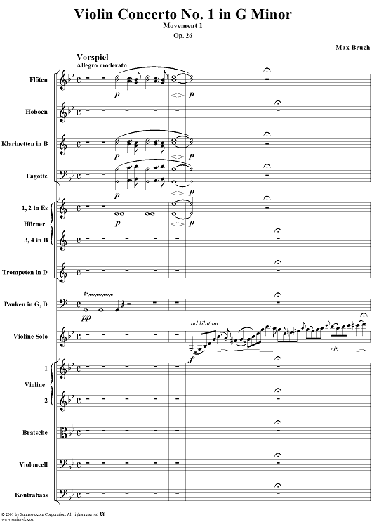 Violin Concerto No. 1, Movement 1 - Score