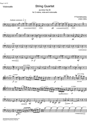 Quartet No. 3 in E-flat minor (es-moll) - Cello