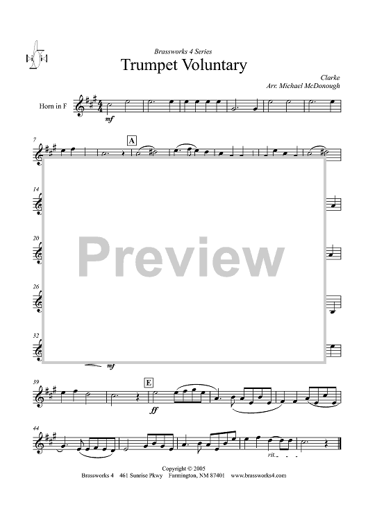 Trumpet Voluntary - Horn in F